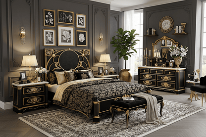 Verdant Élysée™ Hand - Carved Solid Wood Luxury Platform Bed & Bedroom Collection – handcrafted solid wood furniture