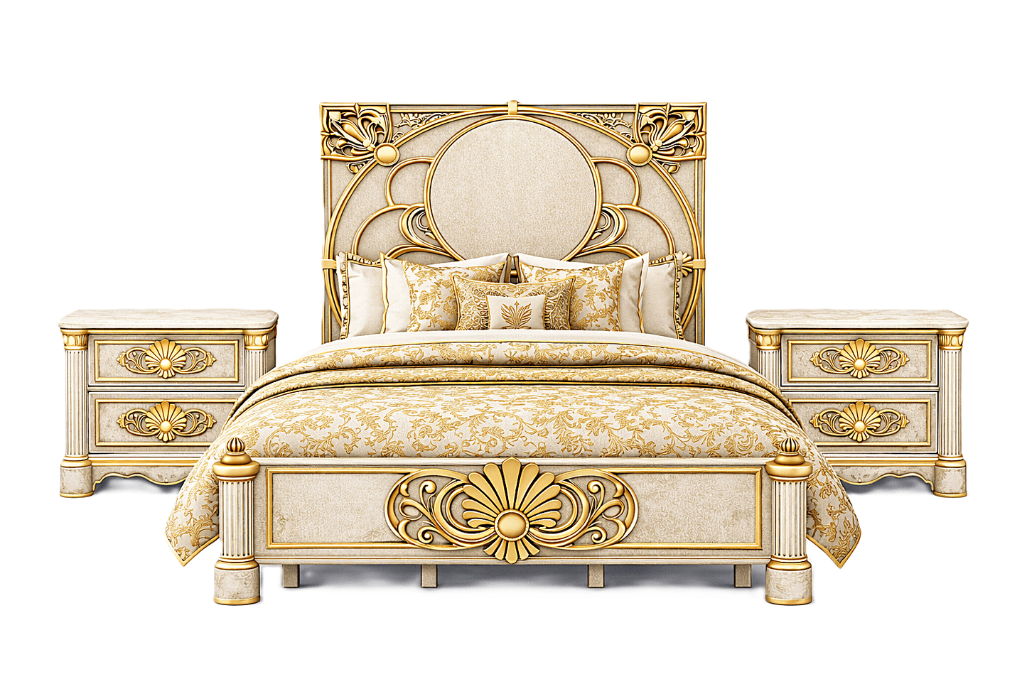 Verdant Élysée™ Hand - Carved Solid Wood Luxury Platform Bed & Bedroom Collection – handcrafted solid wood furniture
