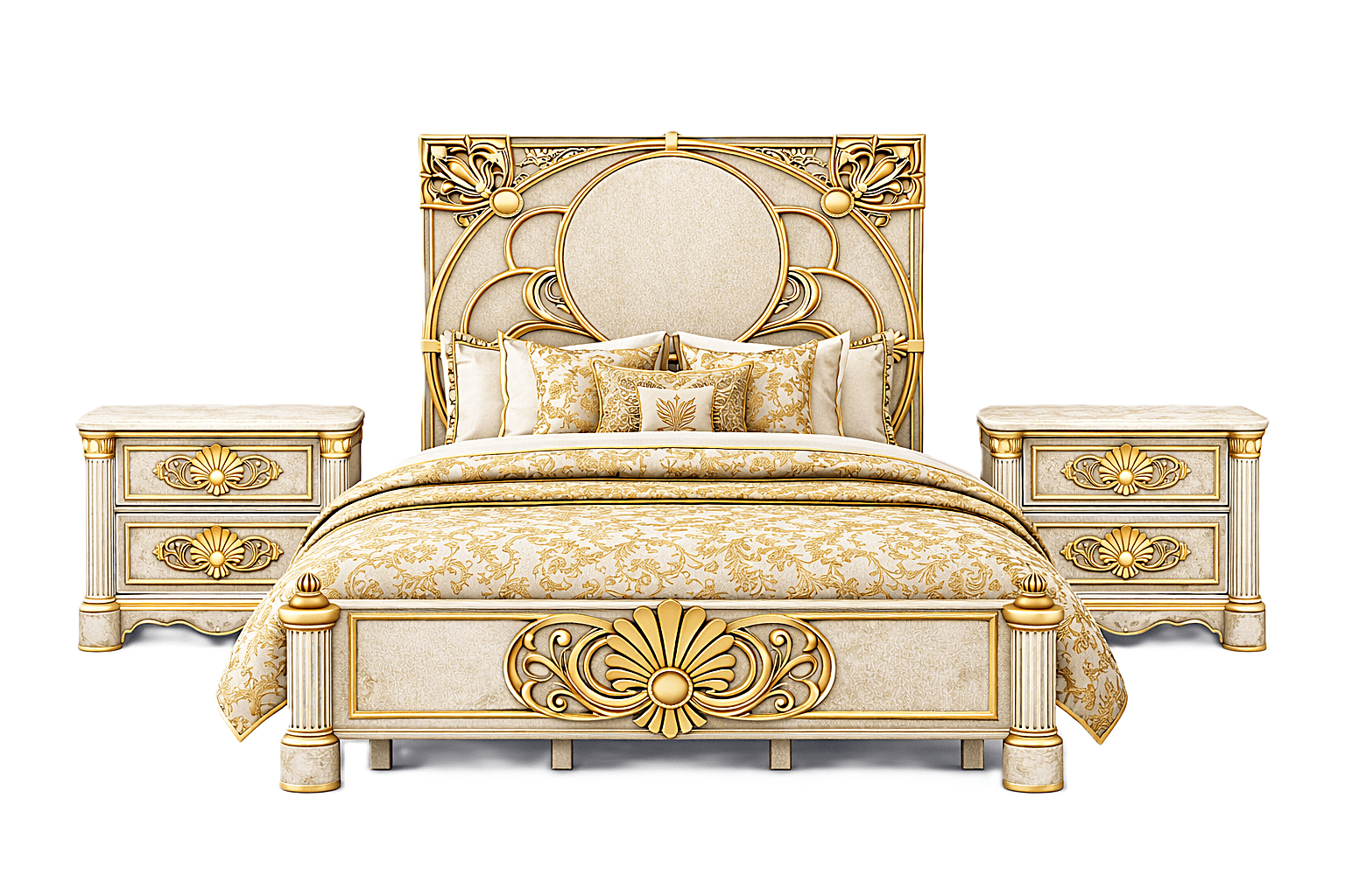 Verdant Élysée™ Hand - Carved Solid Wood Luxury Platform Bed & Bedroom Collection – handcrafted solid wood furniture