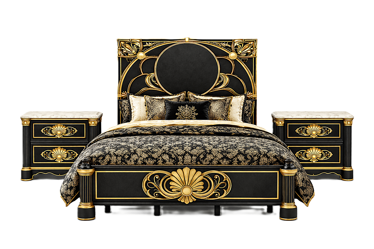Verdant Élysée™ Hand - Carved Solid Wood Luxury Platform Bed & Bedroom Collection – handcrafted solid wood furniture