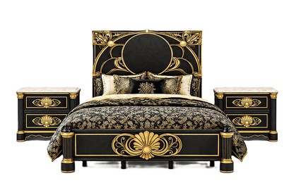 Verdant Élysée™ Hand - Carved Solid Wood Luxury Platform Bed & Bedroom Collection – handcrafted solid wood furniture