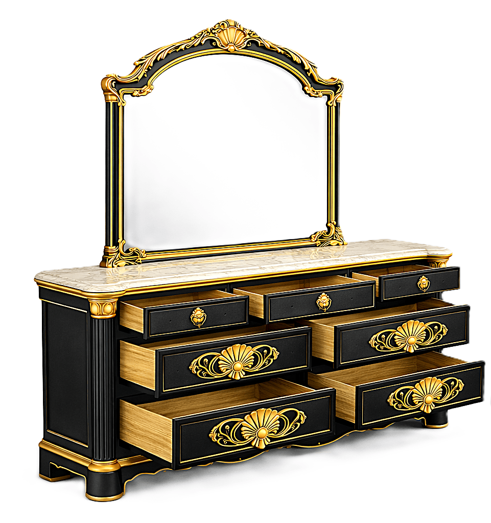 Verdant Élysée™ Hand - Carved Solid Wood Luxury Platform Bed & Bedroom Collection – handcrafted solid wood furniture