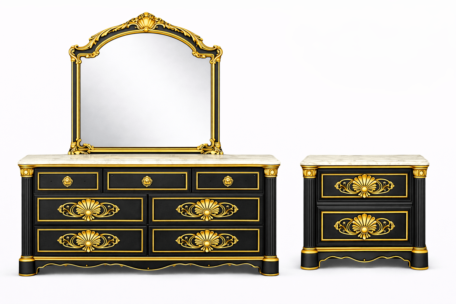 Verdant Élysée™ Hand - Carved Solid Wood Luxury Platform Bed & Bedroom Collection – handcrafted solid wood furniture