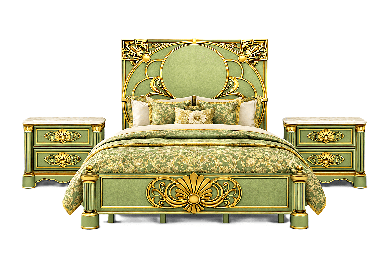 Verdant Élysée™ Hand - Carved Solid Wood Luxury Platform Bed & Bedroom Collection – handcrafted solid wood furniture