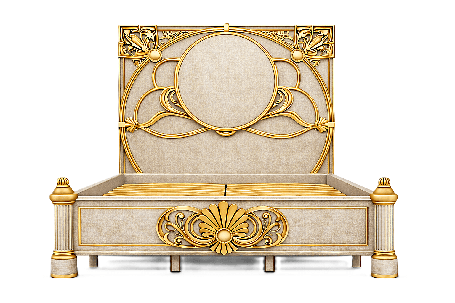 Verdant Élysée™ Hand - Carved Solid Wood Luxury Platform Bed & Bedroom Collection – handcrafted solid wood furniture