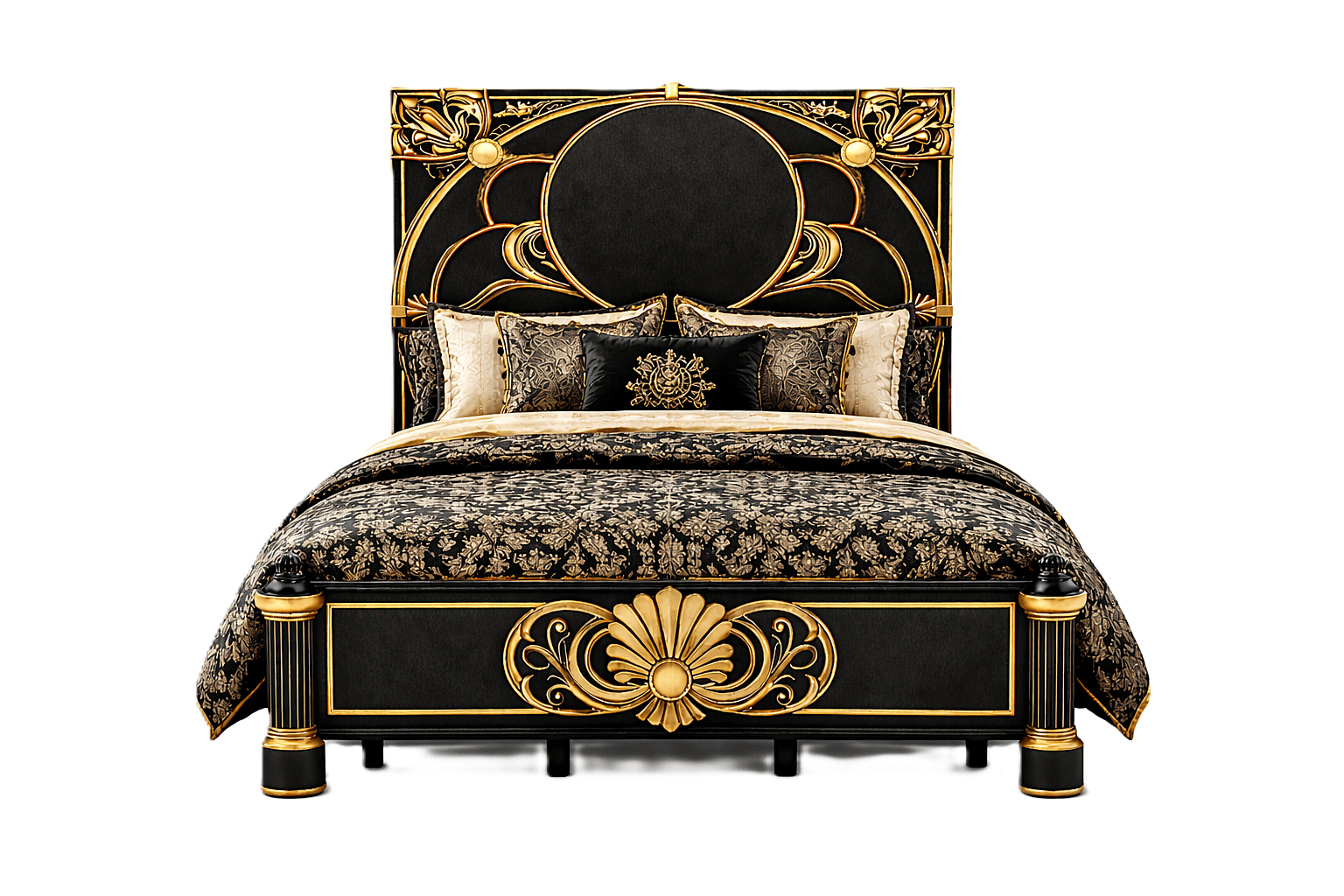 Verdant Élysée™ Hand - Carved Solid Wood Luxury Platform Bed & Bedroom Collection – handcrafted solid wood furniture