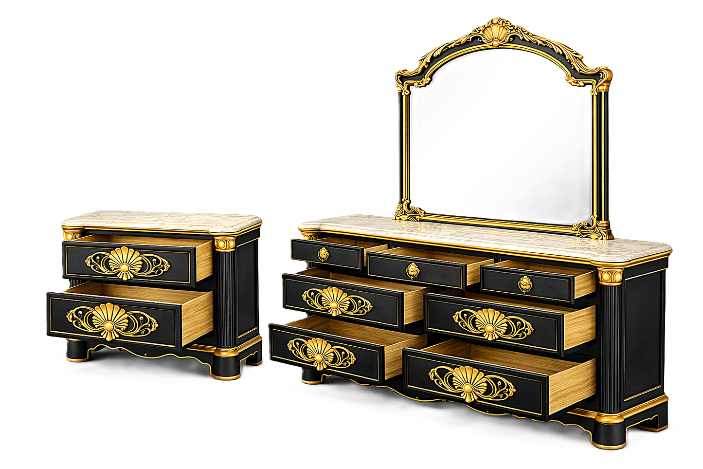 Verdant Élysée™ Hand - Carved Solid Wood Luxury Platform Bed & Bedroom Collection – handcrafted solid wood furniture
