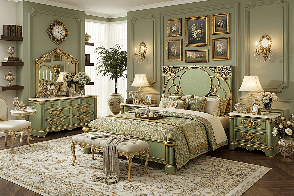 Verdant Élysée™ Hand - Carved Solid Wood Luxury Platform Bed & Bedroom Collection – handcrafted solid wood furniture