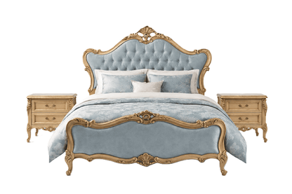 Versailles Royale Rococo Hand - Carved Platform Bed / Bedroom Collection – handcrafted solid wood furniture