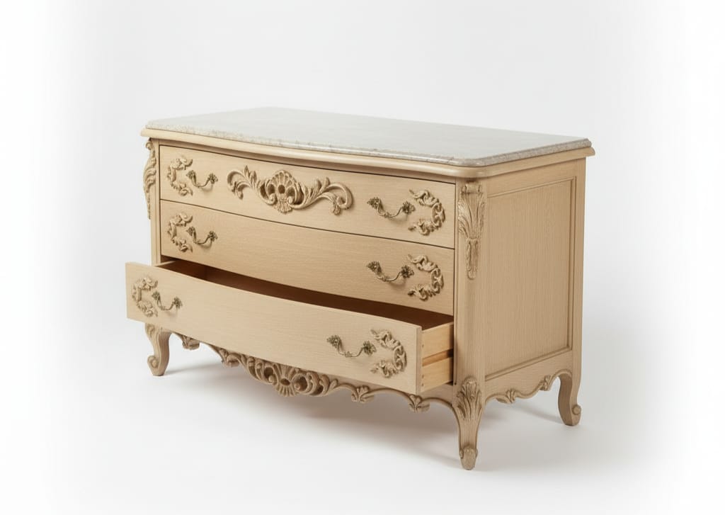 Versailles Royale Rococo Hand - Carved Platform Bed / Bedroom Collection – handcrafted solid wood furniture