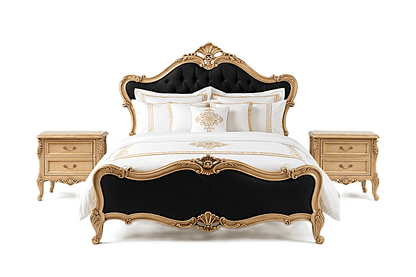 Versailles Royale Rococo Hand - Carved Platform Bed / Bedroom Collection – handcrafted solid wood furniture