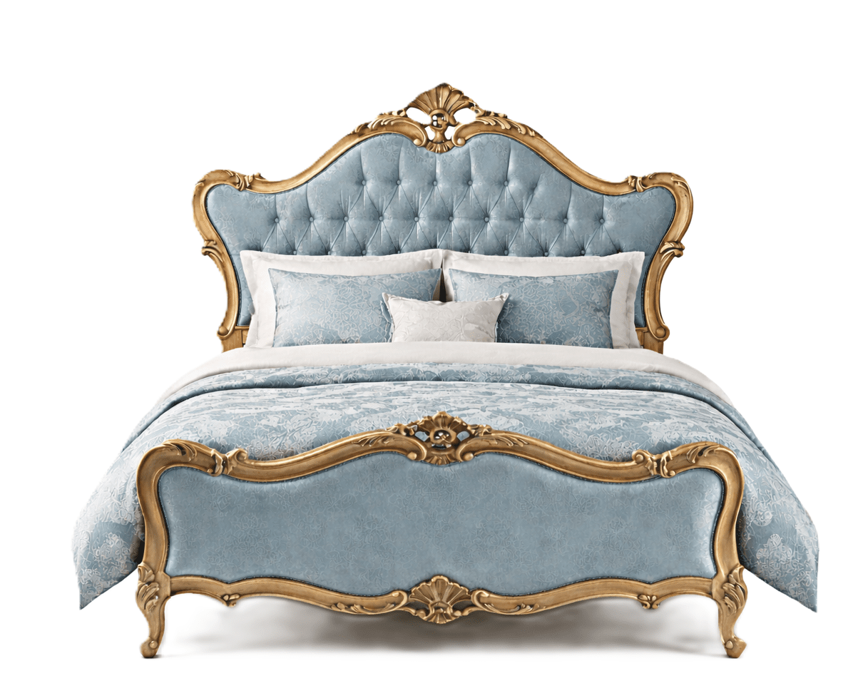 Versailles Royale Rococo Hand - Carved Platform Bed / Bedroom Collection – handcrafted solid wood furniture