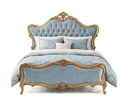 Versailles Royale Rococo Hand - Carved Platform Bed / Bedroom Collection – handcrafted solid wood furniture