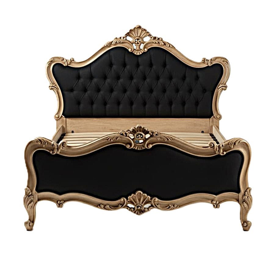 Versailles Royale Rococo Hand - Carved Platform Bed / Bedroom Collection – handcrafted solid wood furniture