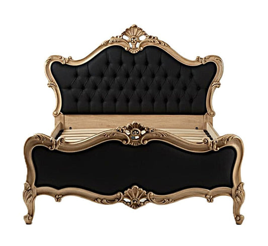 Versailles Royale Rococo Hand - Carved Platform Bed / Bedroom Collection – handcrafted solid wood furniture