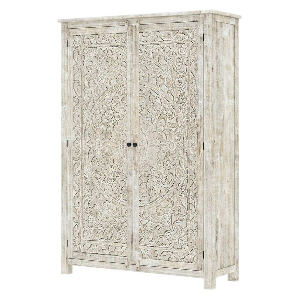 Vintage Carved Wooden Wardrobe/Cabinet/Armoire – handcrafted solid wood furniture