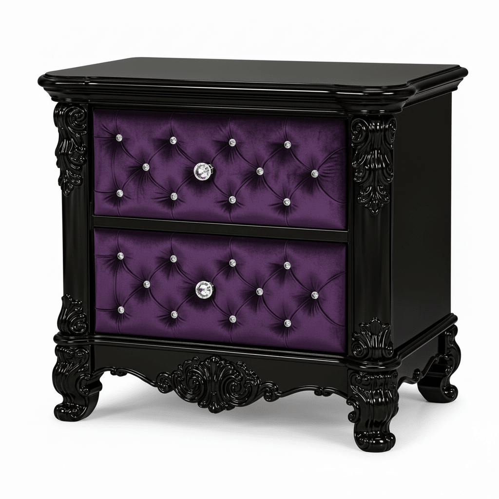 Zaraa™ Hand-Carved Solid Wood Tufted Canopy Platform Bed + Bedroom Collection – handcrafted solid wood furniture