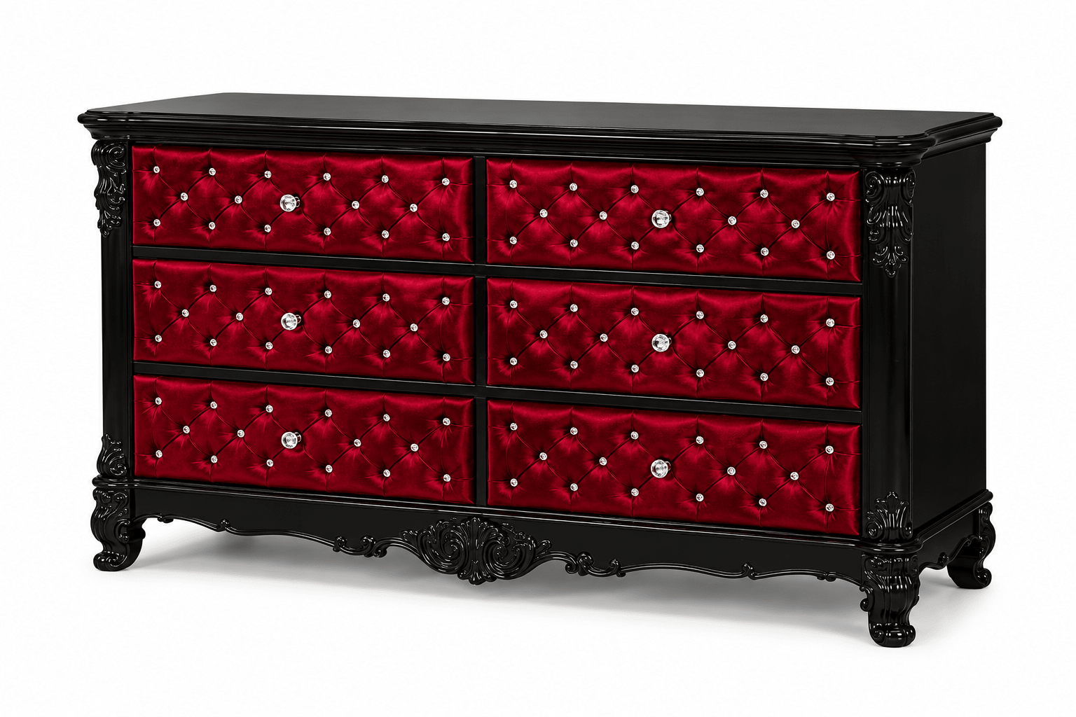 Zaraa™ Hand-Carved Solid Wood Tufted Dresser – handcrafted solid wood furniture