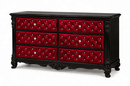 Zaraa™ Hand-Carved Solid Wood Tufted Dresser – handcrafted solid wood furniture
