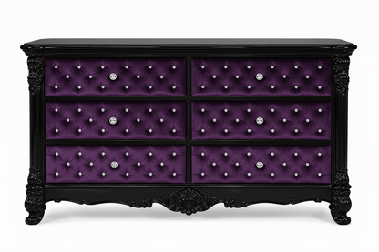 Zaraa™ Hand-Carved Solid Wood Tufted Dresser – handcrafted solid wood furniture