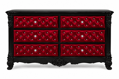 Zaraa™ Hand-Carved Solid Wood Tufted Dresser – handcrafted solid wood furniture