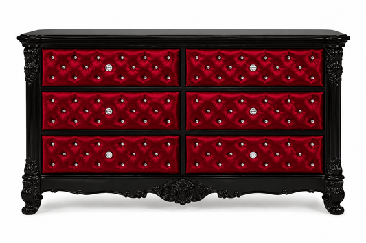 Zaraa™ Hand-Carved Solid Wood Tufted Dresser – handcrafted solid wood furniture