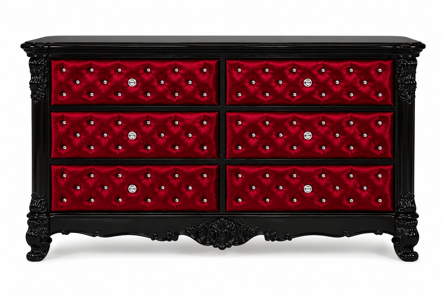 Zaraa™ Hand-Carved Solid Wood Tufted Dresser – handcrafted solid wood furniture