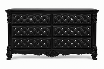 Zaraa™ Hand-Carved Solid Wood Tufted Dresser – handcrafted solid wood furniture