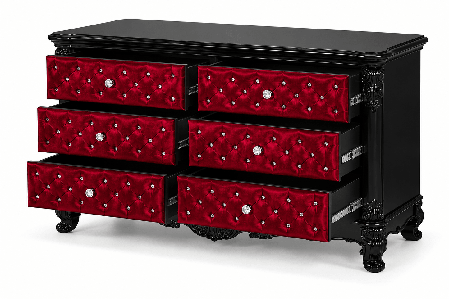Zaraa™ Hand-Carved Solid Wood Tufted Dresser – handcrafted solid wood furniture