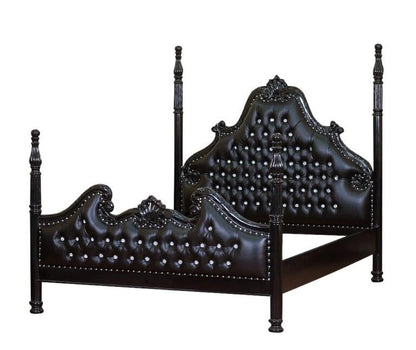 Zaraa Hand Carved Solid Wood Tufted Platform Bed – handcrafted solid wood furniture