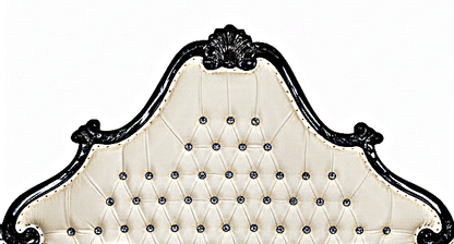 Zaraa Hand Carved Tufted Canopy Bed – handcrafted solid wood furniture