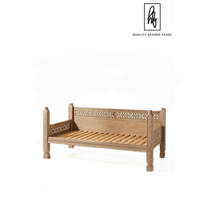 Hand Carved Canopy Style Solid Wooden Daybed / Out Door Seating