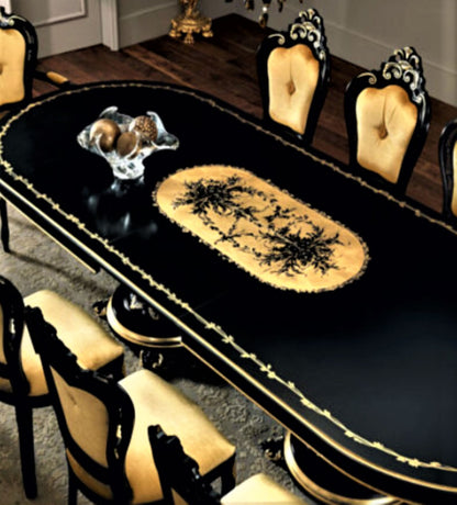 GORGUS HAND CARVED FRENCH STYLE DINING TABLE SET