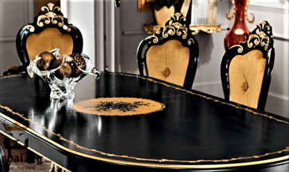 GORGUS HAND CARVED FRENCH STYLE DINING TABLE SET