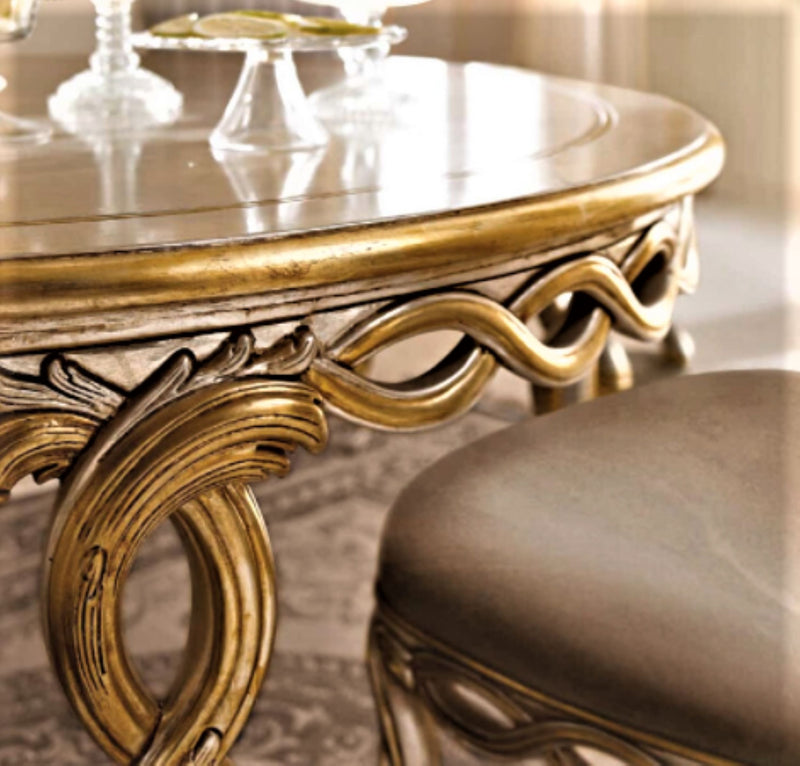 Majenta Hand Carved Luxury Dining Table Set