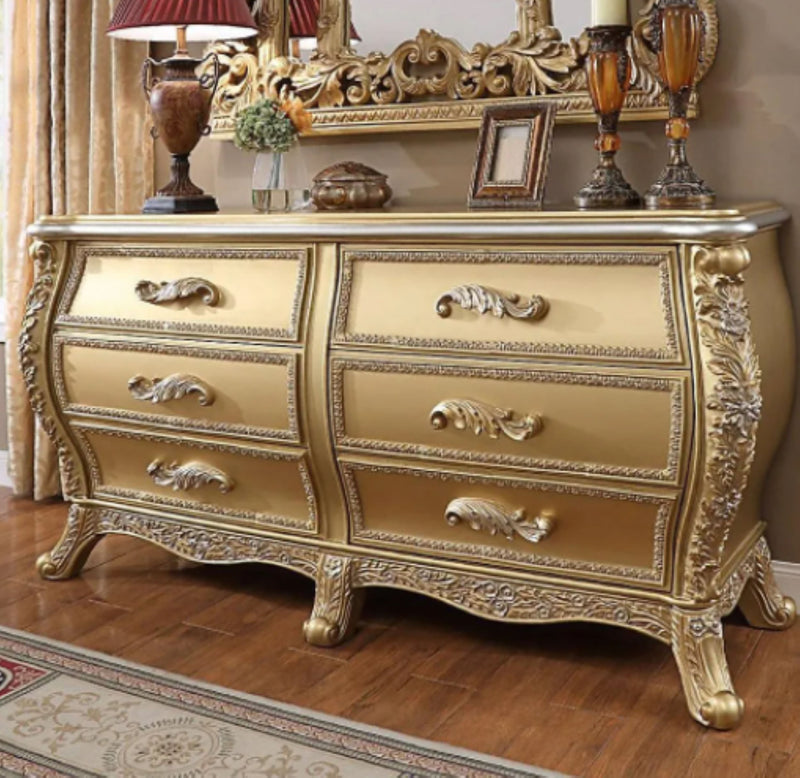 REYNA Metallic Antique Gold  Traditional Dresser