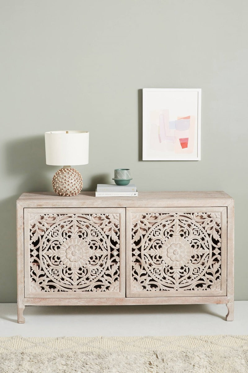 Lombok hand carved Wooden Sideboard Buffet Table.