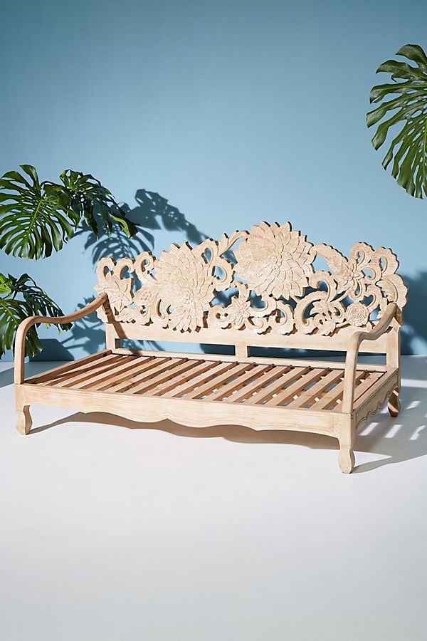 Mango Wood Daybeds Handcrafted Lotus Design