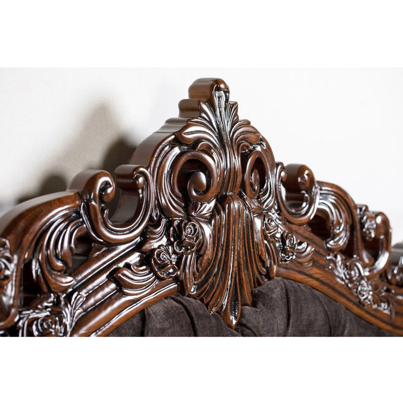 CLASSICO Solid Mango Wood Hand Carved Bed