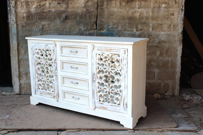 FRENCH ARCHED WITH 4 DRAWERS AND MIRROR DOOR SIDEBOARD