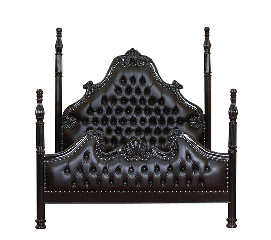 Zaraa Hand Carved Solid Wooden Tufted Bed