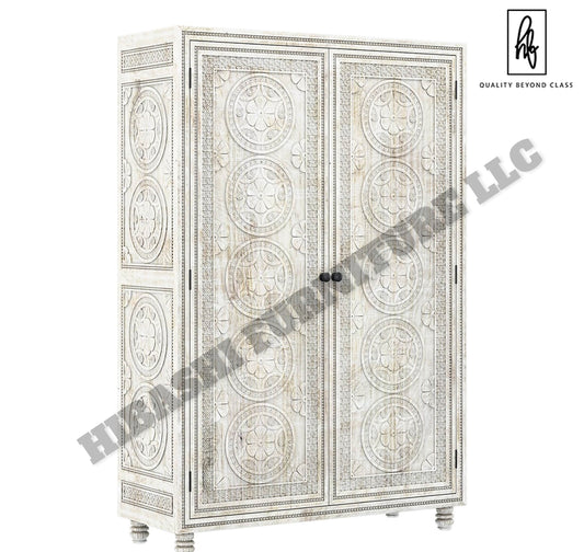 KHALIFA Hand carved Wardrobe Armoire