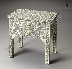 Hibashi Handmade Bone Inlay Bedside Table