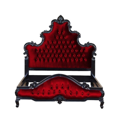 Kate Hand Carved Solid Wooden Tufted Bed