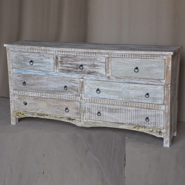 RUSTICA WHITE CHEST OF 7 DRAWERS