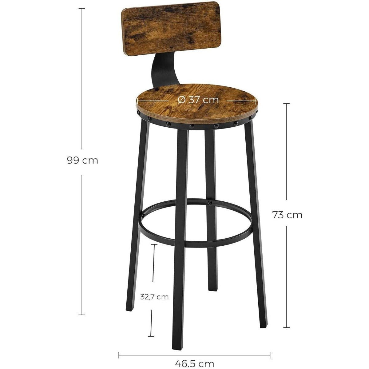 Abra Bar chairs with Footrest - Bar Stool Industrial - Industrial - Stable – handcrafted solid wood furniture