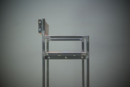 Aklan Industrial Counter Stool / Bar Stool W/ Seat Back And Arms – handcrafted solid wood furniture