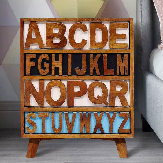 Alina Rustic Reclaimed Wood 4 Drawer End Table – handcrafted solid wood furniture