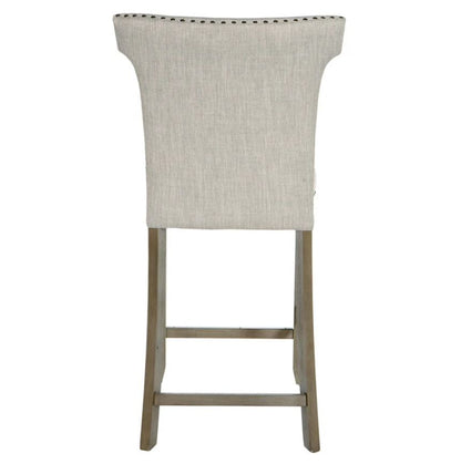 AMAN Upholstered Counter Stool with Nailheads – handcrafted solid wood furniture