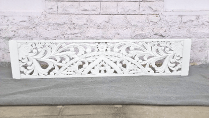 Amani Hand Carved Indian Solid wooden bed frame White – handcrafted solid wood furniture